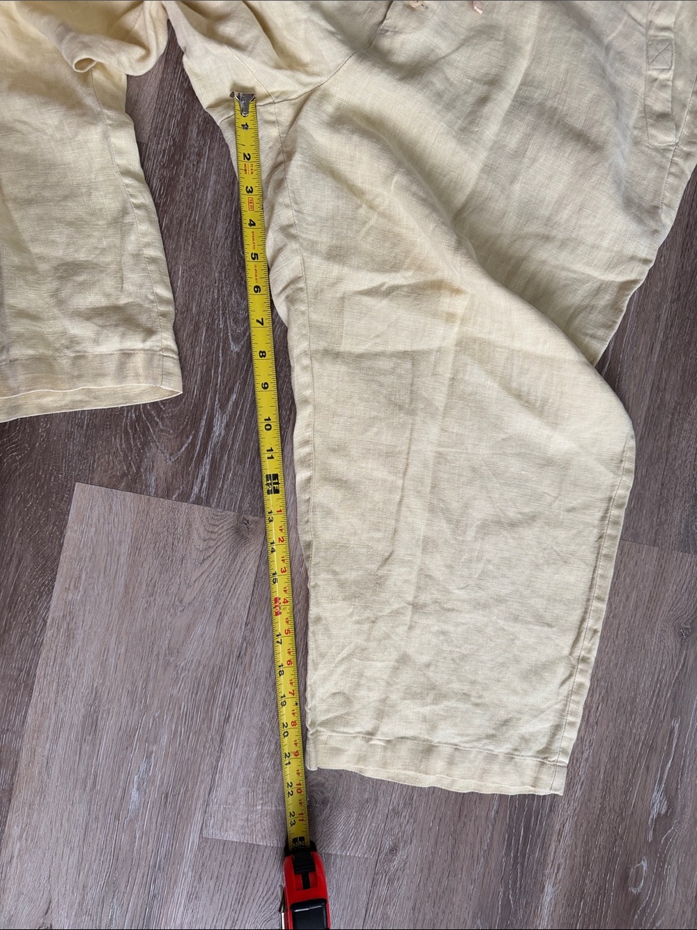 Butter Yellow 100% Linen Capris - Picture 4 of 8
